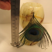 Peacock Feather Earrings - Thumbnail 2