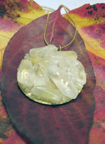 Quartz Crystal Disc Necklace