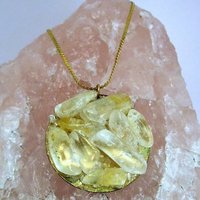 Quartz Crystal Disc Necklace - Thumbnail 3