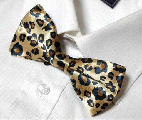 LEOPARD Pattern Design Brown Color BOW TIE