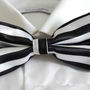 BLACK & WHITE TWO TONE STRIP Pattern BOW TIE - Thumbnail 1