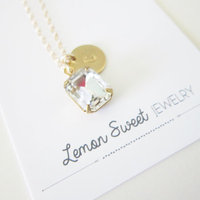Vintage rhinestone initial necklace  - Thumbnail 2