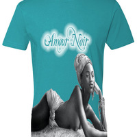 Amour Noir Natural Body Premium Fitted Short Sleeve Crew Neck T-Shirt - Thumbnail 1