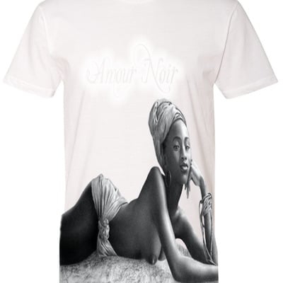 Amour noir natural body premium fitted short sleeve crew neck t-shirt