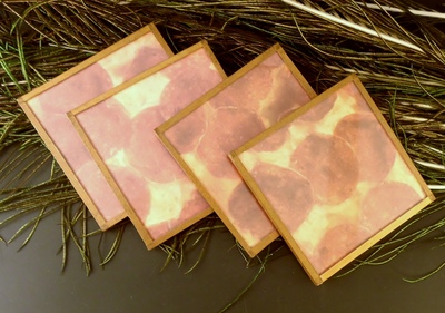 Pepperoni Pizza Beer Coasters