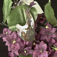 Abalone Freeform Sterling Silver Necklace #1 - Thumbnail 1