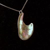 Abalone Freeform Sterling Silver Necklace #1 - Thumbnail 2
