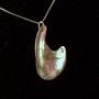 Abalone Freeform Sterling Silver Necklace #1-2