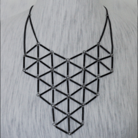 Hexahedron Necklace - Matte Black - Thumbnail 1