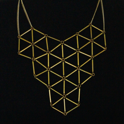 Hexahedron Necklace - Gold 