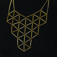Hexahedron Necklace - Gold  - Thumbnail 1