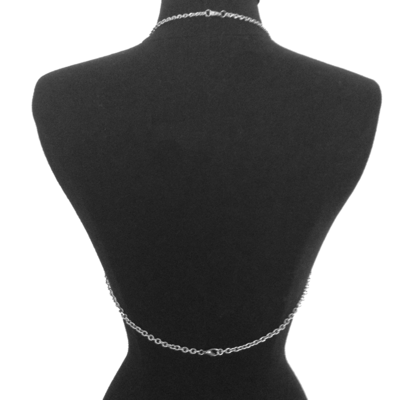 Hexahedron harness - large-scale silver