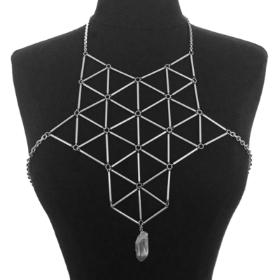 Infinity harness w/crystal - large-scale silver