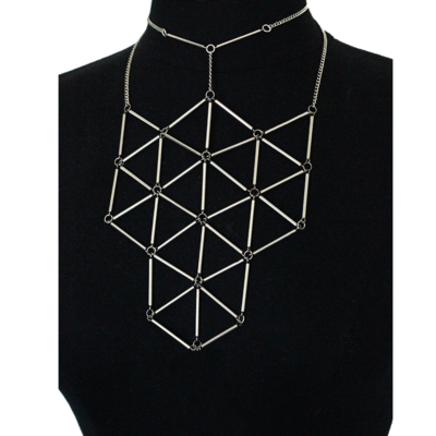 Infinity necklace w/t-strap choker - large-scale silver