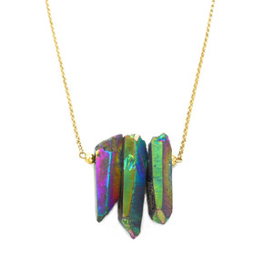 Titanium Quartz Point Necklace