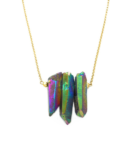 Titanium Quartz Point Necklace