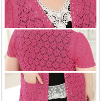 Plus Size Elegant Lace Bead Cardigan Free Ship SP140854 - Thumbnail 4