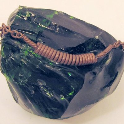 Copper coil chain bracelet