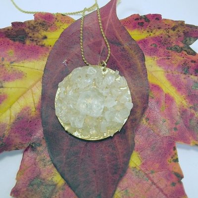 Quartz crystal disc necklace #2