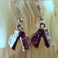 Pewter Cowboy Chaps Earrings - Thumbnail 3