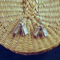 Pewter Cowboy Chaps Earrings - Thumbnail 4
