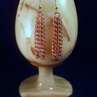 Chain Dangle Earrings - Silver or Copper - Thumbnail 2