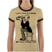 I See You Looking Women's Ringer T Shirt - Thumbnail 2