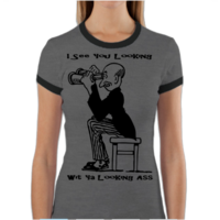 I See You Looking Women's Ringer T Shirt - Thumbnail 3