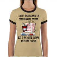 No Drama Women's Ringer T Shirt - Thumbnail 3