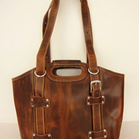 Dove Road Large Leather Bag - Full Grain - Thumbnail 4