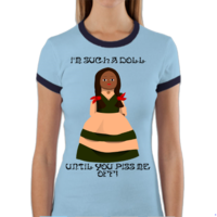 Such A Doll Women's Ringer T - Thumbnail 1