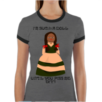 Such A Doll Women's Ringer T - Thumbnail 2
