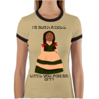 Such A Doll Women's Ringer T - Thumbnail 3