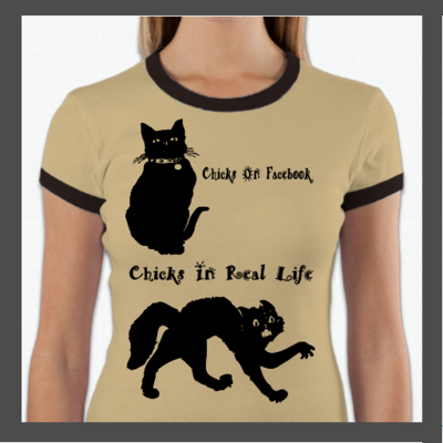 Facebook chicks women's ringer t shirt