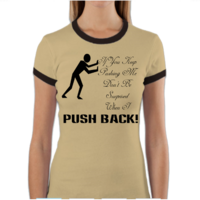Push Back Women's Ringer T Shirt - Thumbnail 2