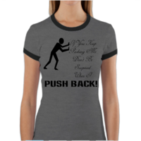 Push Back Women's Ringer T Shirt - Thumbnail 3