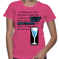 Dinner Women's Basic T Shirt - Thumbnail 2
