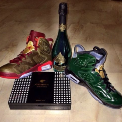 Cigar and champagne championship retro 6 pack