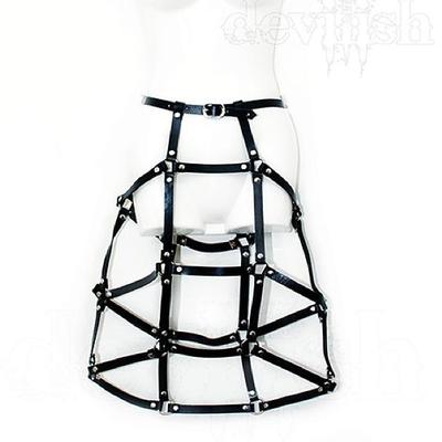 Leather cage(black) skirt