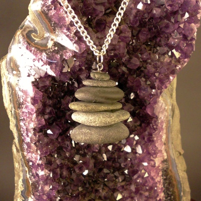 Stone cairn necklace