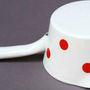 WHITE Color RED Dot Pattern 1.1 Liter 15 cm Multiple Use Enamel Steel SAUCEPAN - Thumbnail 3