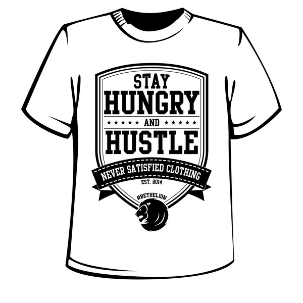 Unisex White Crews - Stay Hungry & Hustle