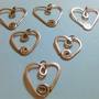 Hand hammered copper swirly heart pendant-4