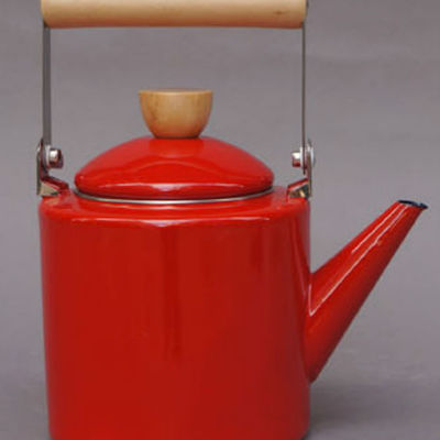 Red color 2 liter enamel steel multiple daily use british syle teapot kettle