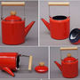 RED Color 2 Liter Enamel Steel Multiple Daily Use British Syle Teapot Kettle - Thumbnail 4
