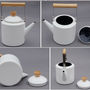 WHITE Color 2 Liter Enamel Steel Multiple Daily Use British Syle Teapot Kettle - Thumbnail 3