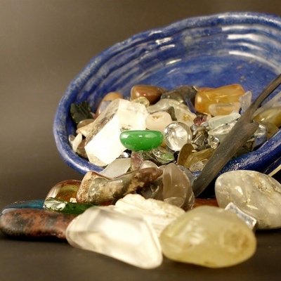 Blue coil treasure bowl