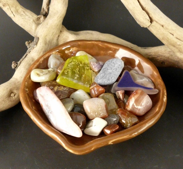 Small Brown Ceramic Treasure Bowl