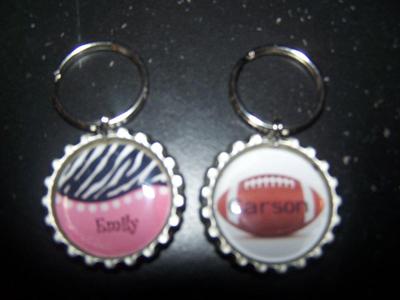 Bottle cap key rings & zipper pulls