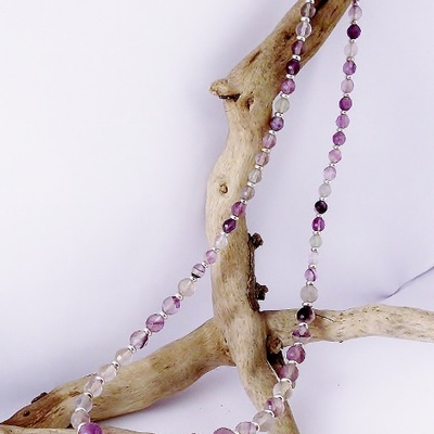 Graduated faceted fluorite necklace